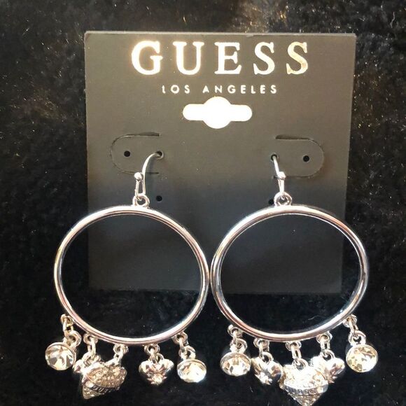 Guess heart dangle hoops - Picture 1 of 3